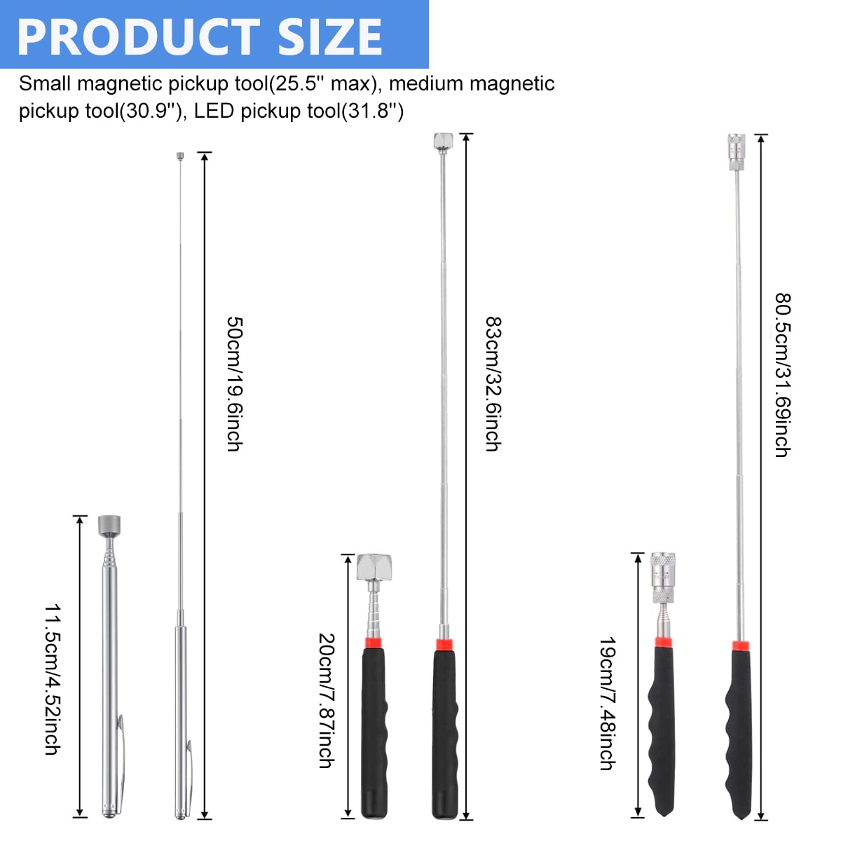 Serplex Magnetic Pickup Tool with LED Lights, 3Pcs Telescoping Magnet Pick Up Gadget Tool for Men, DIY Handyman, Father/Dad, Husband, Gifts for Men, Magnet Sticks for Hard to Reach Places Serplex Magnetic Pickup Tool with LED Lights, 3Pcs Telescoping Magnet Pick Up Gadget Tool for Men, DIY Handyman, Father/Dad, Husband, Gifts for Men, Magnet Sticks for Hard to Reach Places
